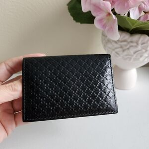 GUCCI Diamante Leather Card Case Holder Wallet